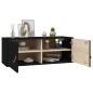 vidaXL Armarios de pared 2 uds madera maciza pino negro 80x30x30 cm