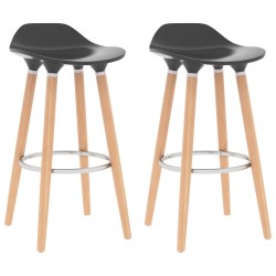 vidaXL Taburetes de cocina 2 unidades gris antracita