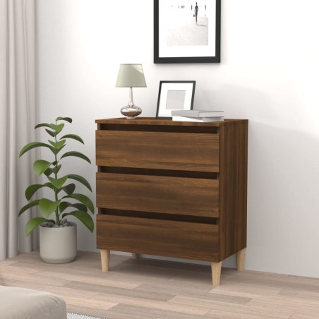 vidaXL Aparador de madera contrachapada roble marrón 60x35x69 cm