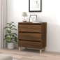 vidaXL Aparador de madera contrachapada roble marrón 60x35x69 cm vidaXL Aparador de madera contrachapada roble marrón 60x35x69 cm