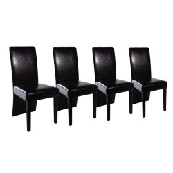 vidaXL Sillas de comedor 4 unidades cuero sintético negro