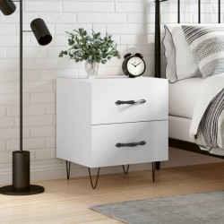 vidaXL Mesita de noche madera de ingeniería blanco brillo 40x35x47,5cm