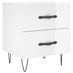vidaXL Mesita de noche madera de ingeniería blanco brillo 40x35x47,5cm