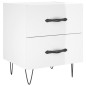 vidaXL Mesita de noche madera de ingeniería blanco brillo 40x35x47,5cm vidaXL Mesita de noche madera de ingeniería blanco brillo 40x35x47,5cm