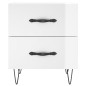 vidaXL Mesita de noche madera de ingeniería blanco brillo 40x35x47,5cm vidaXL Mesita de noche madera de ingeniería blanco brillo 40x35x47,5cm