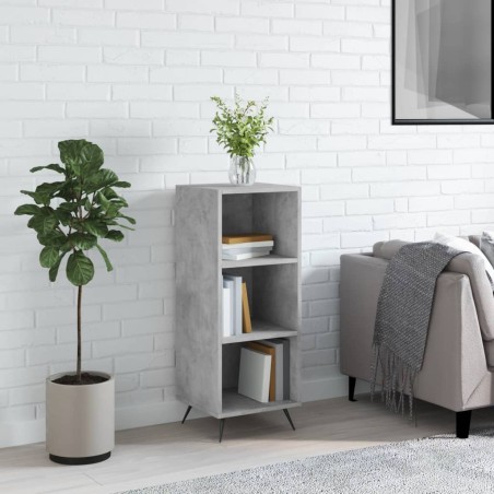 vidaXL Estantería madera de ingeniería gris hormigón 34,5x32,5x90 cm