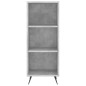 vidaXL Estantería madera de ingeniería gris hormigón 34,5x32,5x90 cm
