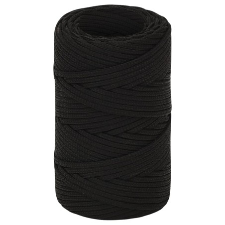 vidaXL Cuerda de trabajo poliéster negro 2 mm 25 m