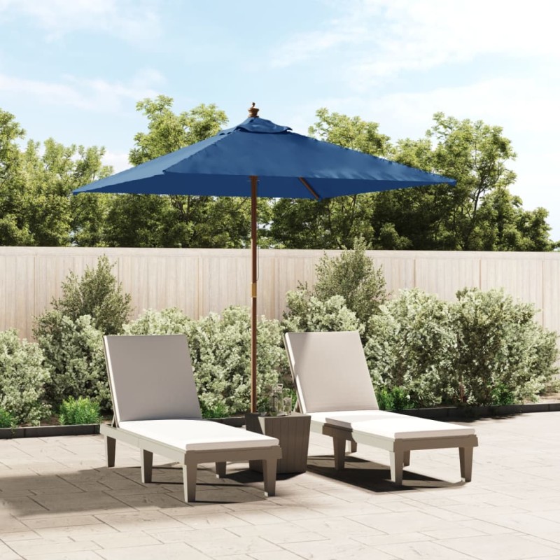 vidaXL Sombrilla de jardín poste de madera azul azure 198x198x231 cm vidaXL Sombrilla de jardín poste de madera azul azure 198x198x231 cm