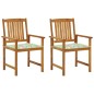 vidaXL Sillas de jardín con cojines 2 unidades madera maciza de acacia vidaXL Sillas de jardín con cojines 2 unidades madera maciza de acacia
