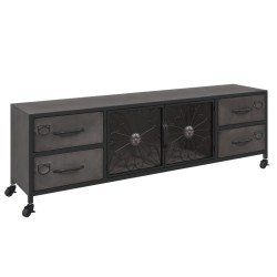 vidaXL Mueble de TV de hierro plateado 110x30x40 cm