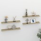 vidaXL Estantes de pared 4 unidades blanco y roble Sonoma 60x9x3 cm vidaXL Estantes de pared 4 unidades blanco y roble Sonoma 60x9x3 cm