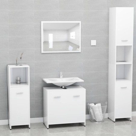 vidaXL Conjunto de muebles de baño madera contrachapada blanco