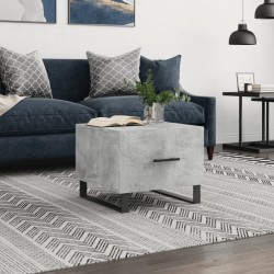 vidaXL Mesa de centro madera de ingeniería gris hormigón 50x50x40 cm