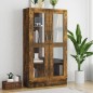 vidaXL Vitrina madera contrachapada roble ahumado 82,5x30,5x150 cm vidaXL Vitrina madera contrachapada roble ahumado 82,5x30,5x150 cm