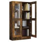 vidaXL Vitrina madera contrachapada roble ahumado 82,5x30,5x150 cm vidaXL Vitrina madera contrachapada roble ahumado 82,5x30,5x150 cm