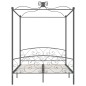 vidaXL Estructura de cama con dosel metal gris 180x200 cm vidaXL Estructura de cama con dosel metal gris 180x200 cm