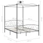 vidaXL Estructura de cama con dosel metal gris 180x200 cm vidaXL Estructura de cama con dosel metal gris 180x200 cm