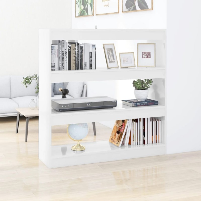 vidaXL Estantería/divisor de espacios blanco brillante 100x30x103 cm vidaXL Estantería/divisor de espacios blanco brillante 100x30x103 cm