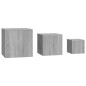 vidaXL Mesitas auxiliares 3 piezas madera contrachapada gris Sonoma vidaXL Mesitas auxiliares 3 piezas madera contrachapada gris Sonoma