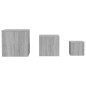 vidaXL Mesitas auxiliares 3 piezas madera contrachapada gris Sonoma vidaXL Mesitas auxiliares 3 piezas madera contrachapada gris Sonoma