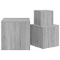 vidaXL Mesitas auxiliares 3 piezas madera contrachapada gris Sonoma vidaXL Mesitas auxiliares 3 piezas madera contrachapada gris Sonoma