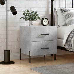 vidaXL Mesita de noche madera ingeniería gris hormigón 40x35x47,5 cm
