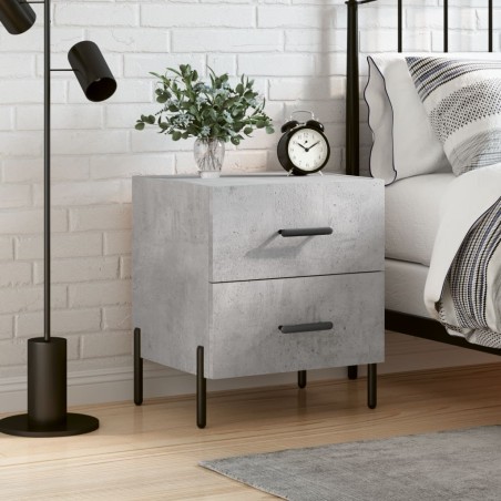 vidaXL Mesita de noche madera ingeniería gris hormigón 40x35x47,5 cm