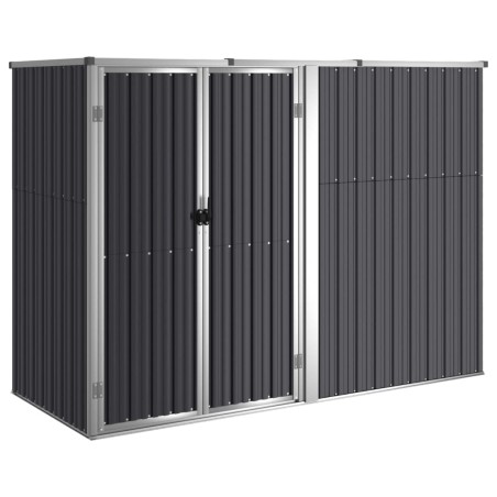 vidaXL Cobertizo de herramientas jardín acero galvanizado 225x89x161cm