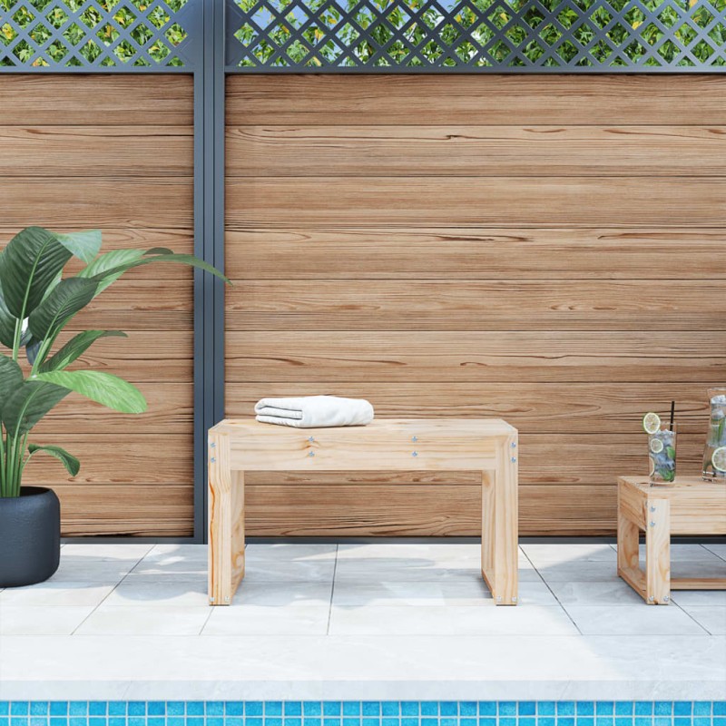 vidaXL Banco de jardín madera maciza de pino 80x38x45 cm