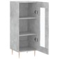 vidaXL Aparador de madera contrachapada gris hormigón 34,5x34x90 cm vidaXL Aparador de madera contrachapada gris hormigón 34,5x34x90 cm