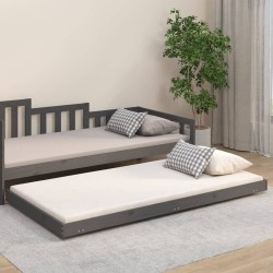 vidaXL Estructura de cama madera maciza de pino gris 80x200 cm
