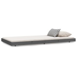 vidaXL Estructura de cama madera maciza de pino gris 80x200 cm