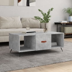 vidaXL Mesa de centro madera contrachapada gris hormigón 102x50x40 cm