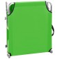 vidaXL Tumbona plegable con parasol de acero verde manzana vidaXL Tumbona plegable con parasol de acero verde manzana