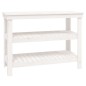 vidaXL Banco de trabajo de madera maciza de pino blanco 110,5x50x80 cm vidaXL Banco de trabajo de madera maciza de pino blanco 110,5x50x80 cm