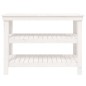 vidaXL Banco de trabajo de madera maciza de pino blanco 110,5x50x80 cm vidaXL Banco de trabajo de madera maciza de pino blanco 110,5x50x80 cm