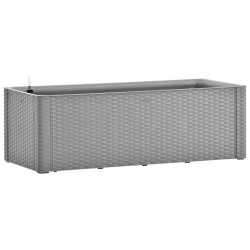 vidaXL Arriate con sistema de riego automático gris 100x43x33 cm