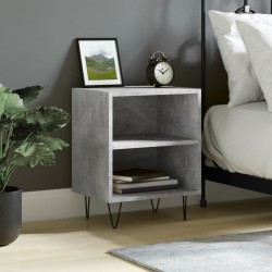 vidaXL Mesita de noche madera de ingeniería gris hormigón 40x30x50 cm