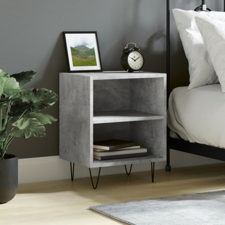 vidaXL Mesita de noche madera de ingeniería gris hormigón 40x30x50 cm