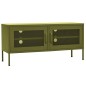 vidaXL Mueble de TV verde oliva 105x35x50 cm acero