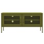 vidaXL Mueble de TV verde oliva 105x35x50 cm acero
