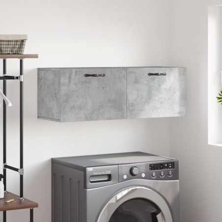 vidaXL Armario de pared madera ingeniería gris hormigón 100x36,5x35 cm