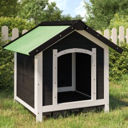 vidaXL Caseta para perros madera maciza de pino gris 65x65x61,5 cm