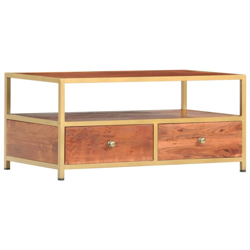 vidaXL Mesa de centro de madera maciza de acacia 90x50x40 cm vidaXL Mesa de centro de madera maciza de acacia 90x50x40 cm
