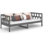 vidaXL Sofá cama madera maciza de pino gris 90x190 cm vidaXL Sofá cama madera maciza de pino gris 90x190 cm