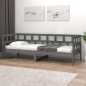 vidaXL Sofá cama madera maciza de pino gris 90x190 cm vidaXL Sofá cama madera maciza de pino gris 90x190 cm