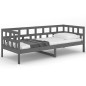 vidaXL Sofá cama madera maciza de pino gris 90x190 cm vidaXL Sofá cama madera maciza de pino gris 90x190 cm