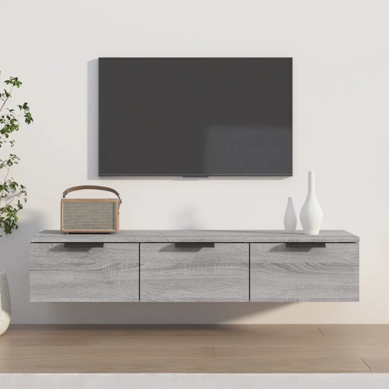 vidaXL Armario de pared madera contrachapada gris Sonoma 102x30x20 cm