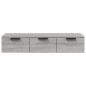 vidaXL Armario de pared madera contrachapada gris Sonoma 102x30x20 cm